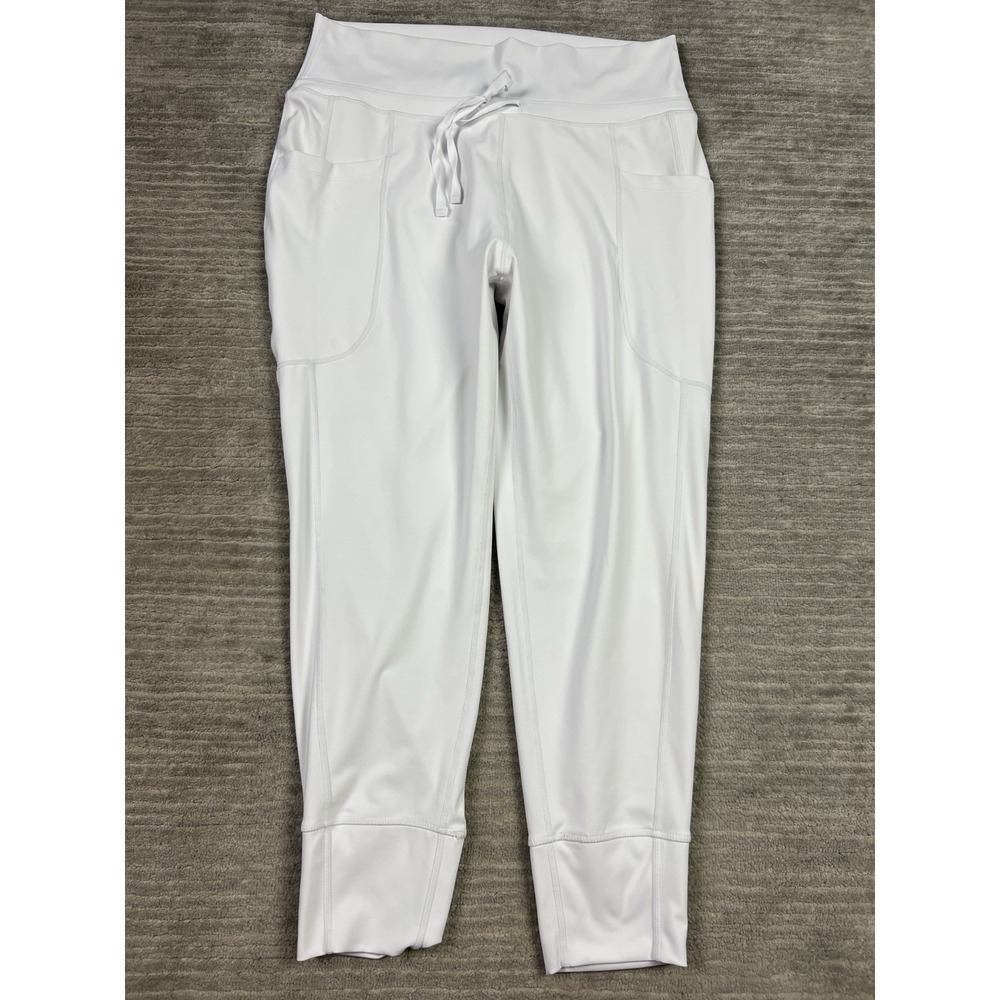 Fabletics Leggings Womens Large White Pull On Compression Polyester Blend